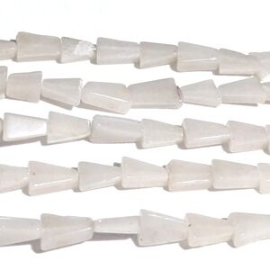 Natural Gemstone Beads | Grey Quartz | 13" | Flat Triangle | 10x10x9mm | Crystal
